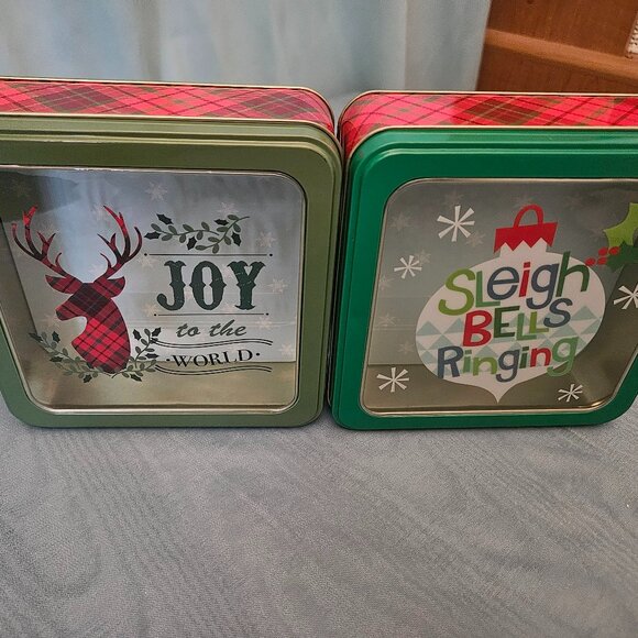 Plum Designs Christmas 2 set Cookie Tin - Picture 1 of 3